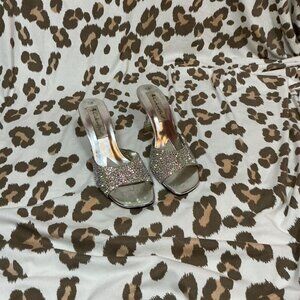 Silver Rhinestone Heels